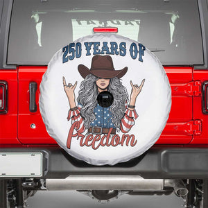 250th Anniversary USA Spare Tire Cover Western Cowgirl American Flag 4th of July TS14 White Print Your Wear