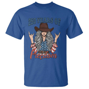 America 250th Anniversary T Shirt Western Cowgirl American Flag 4th of July TS14 Royal Blue Print Your Wear