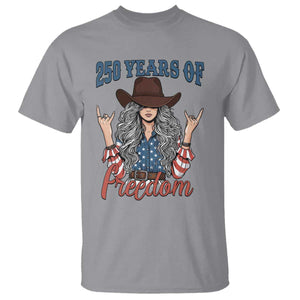 America 250th Anniversary T Shirt Western Cowgirl American Flag 4th of July TS14 Sport Gray Print Your Wear