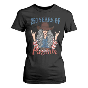 250th Anniversary USA T Shirt For Women Western Cowgirl American Flag 4th of July TS14 Black Print Your Wear