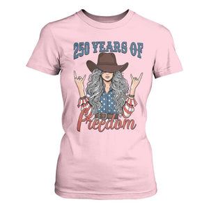 250th Anniversary USA T Shirt For Women Western Cowgirl American Flag 4th of July TS14 Light Pink Print Your Wear