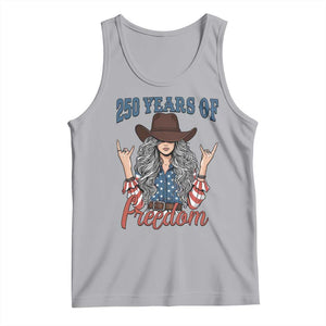 250th Anniversary USA Tank Top Western Cowgirl American Flag 4th of July TS14 Athletic Heather Print Your Wear