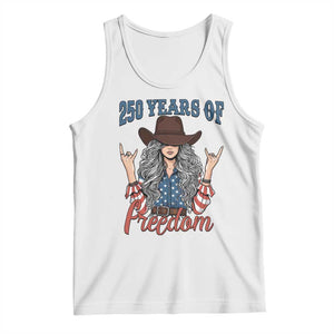 250th Anniversary USA Tank Top Western Cowgirl American Flag 4th of July TS14 White Print Your Wear
