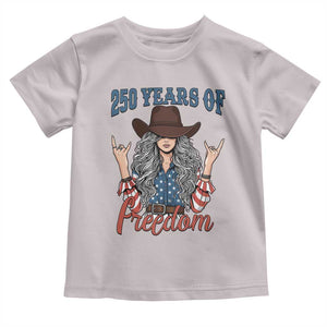 250th Anniversary USA Toddler T Shirt Western Cowgirl American Flag 4th of July TS14 Ice Gray Print Your Wear