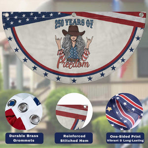 250th Anniversary USA Patriotic Fan Flag Western Cowgirl American Flag 4th of July