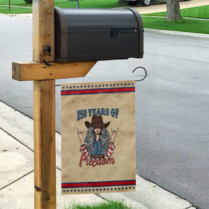 250th Anniversary USA Patriotic Garden Flag Western Cowgirl American Flag 4th of July TS14 Vintage Rustic Tan Red Print Your Wear