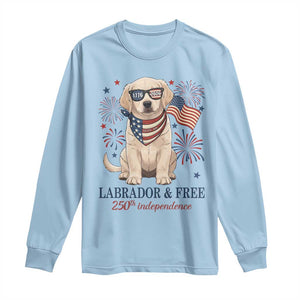 250th Anniversary USA Long Sleeve Shirt Labrador Retriever American Flag 4th of July TS14 Light Blue Print Your Wear