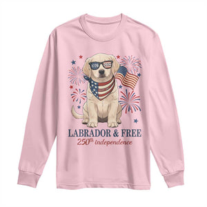 250th Anniversary USA Long Sleeve Shirt Labrador Retriever American Flag 4th of July TS14 Light Pink Print Your Wear