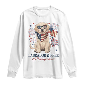 250th Anniversary USA Long Sleeve Shirt Labrador Retriever American Flag 4th of July TS14 White Print Your Wear