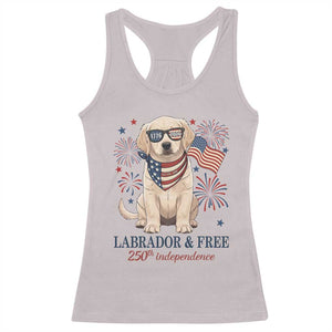 250th Anniversary USA Racerback Tank Top Labrador Retriever American Flag 4th of July TS14 Ice Gray Print Your Wear