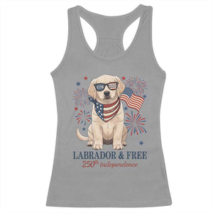250th Anniversary USA Racerback Tank Top Labrador Retriever American Flag 4th of July TS14 Sport Gray Print Your Wear