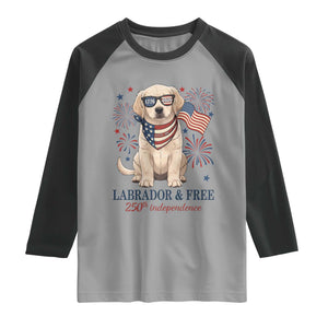 250th America Anniversary Raglan Shirt Labrador Retriever American Flag 4th of July TS14 Sport Gray Black Print Your Wear