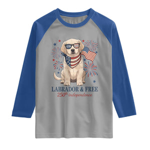 250th America Anniversary Raglan Shirt Labrador Retriever American Flag 4th of July TS14 Sport Gray Royal Print Your Wear