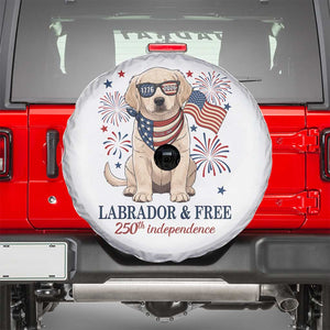 250th America Anniversary Spare Tire Cover Labrador Retriever American Flag 4th of July TS14 White Print Your Wear