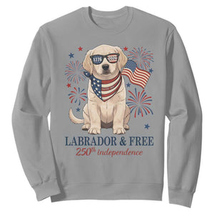 250th Anniversary USA Sweatshirt Labrador Retriever American Flag 4th of July TS14 Sport Gray Print Your Wear