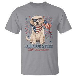 250th Anniversary USA T Shirt Labrador Retriever American Flag 4th of July TS14 Sport Gray Print Your Wear