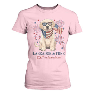 250th Anniversary USA T Shirt For Women Labrador Retriever American Flag 4th of July TS14 Light Pink Print Your Wear