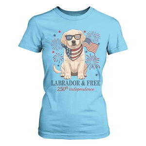 250th Anniversary USA T Shirt For Women Labrador Retriever American Flag 4th of July TS14 Sky Print Your Wear
