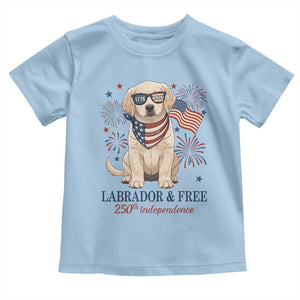250th Anniversary USA Toddler T Shirt Labrador Retriever American Flag 4th of July TS14 Light Blue Print Your Wear