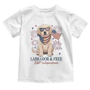 250th Anniversary USA Toddler T Shirt Labrador Retriever American Flag 4th of July TS14 White Print Your Wear