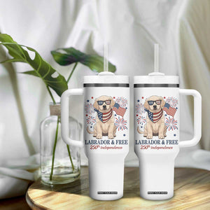 250th America Anniversary Tumbler With Handle Labrador Retriever American Flag 4th of July TS14 Print Your Wear