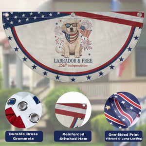 250th Anniversary USA Patriotic Fan Flag Labrador Retriever American Flag 4th of July