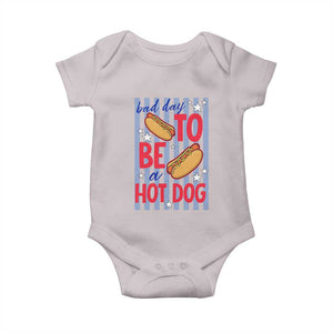 Bad Day To Be A Hot Dog Baby Onesie 4th of July Summer Beach TS14 Ice Gray Print Your Wear