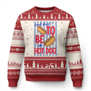 Bad Day To Be A Hot Dog Ugly Christmas Sweater 4th of July Summer Beach TS14 Beige Red Print Your Wear