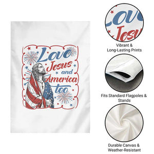 Loves Jesus and America Too Garden Flag Patriotic Christian Jesus 4th of July TS14 Print Your Wear