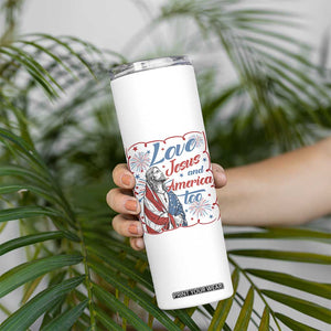 Loves Jesus and America Too Skinny Tumbler Patriotic Christian Jesus 4th of July TS14 Print Your Wear