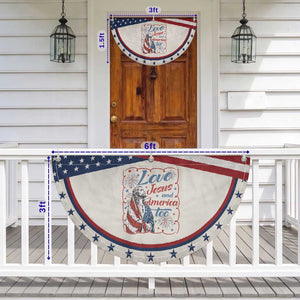 Loves Jesus and America Too Patriotic Fan Flag Christian Jesus 4th of July