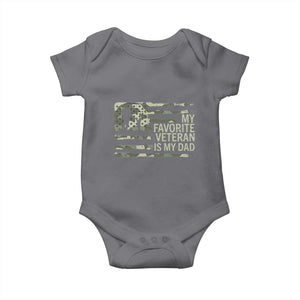 My Favorite Veteran is My Dad Baby Onesie Veteran Dad Camo American Flag