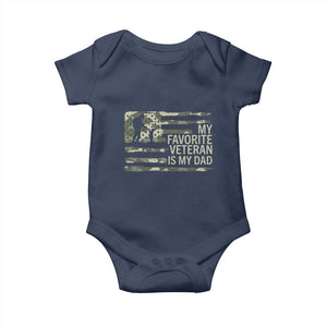 My Favorite Veteran is My Dad Baby Onesie Veteran Dad Camo American Flag