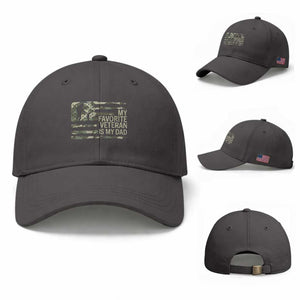 My Favorite Veteran is My Dad Baseball Cap Veteran Dad Camo American Flag
