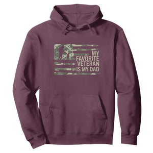My Favorite Veteran is My Dad Hoodie Veteran Dad Camo American Flag