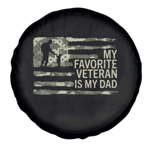 My Favorite Veteran is My Dad Spare Tire Cover Veteran Dad Camo American Flag