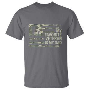 My Favorite Veteran is My Dad T Shirt Veteran Dad Camo American Flag