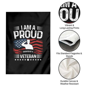 Proud Daughter Veteran Nothing Scares Garden Flag Military Family Pride American Flag