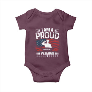Proud Daughter Veteran Nothing Scares Baby Onesie Military Family Pride American Flag