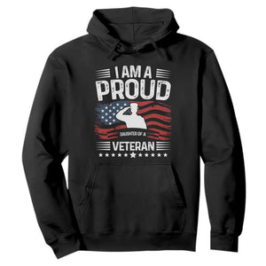 Proud Daughter Veteran Nothing Scares Hoodie Military Family Pride American Flag