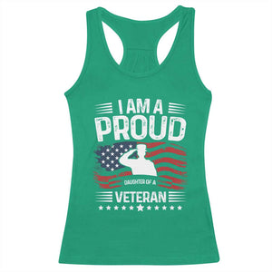 Proud Daughter Veteran Nothing Scares Racerback Tank Top Military Family Pride American Flag