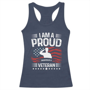 Proud Daughter Veteran Nothing Scares Racerback Tank Top Military Family Pride American Flag