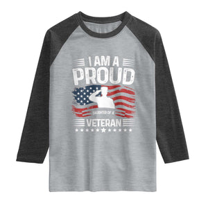 Proud Daughter Veteran Nothing Scares Raglan Shirt Military Family Pride American Flag TS14 Heather Gray Heather Charcoal Print Your Wear