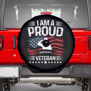 Proud Daughter Veteran Nothing Scares Spare Tire Cover Military Family Pride American Flag