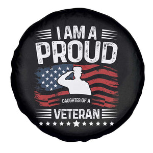 Proud Daughter Veteran Nothing Scares Spare Tire Cover Military Family Pride American Flag