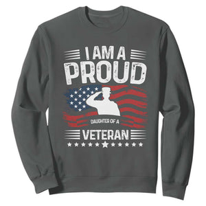Proud Daughter Veteran Nothing Scares Sweatshirt Military Family Pride American Flag