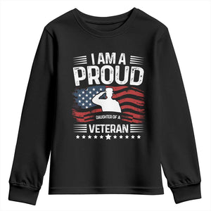 Proud Daughter Veteran Nothing Scares Youth Sweatshirt Military Family Pride American Flag