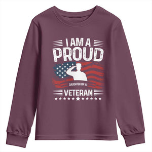 Proud Daughter Veteran Nothing Scares Youth Sweatshirt Military Family Pride American Flag