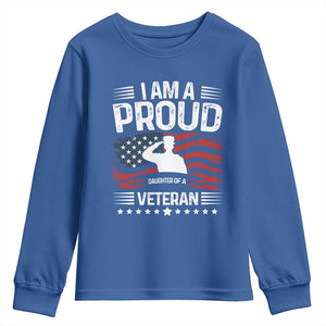 Proud Daughter Veteran Nothing Scares Youth Sweatshirt Military Family Pride American Flag