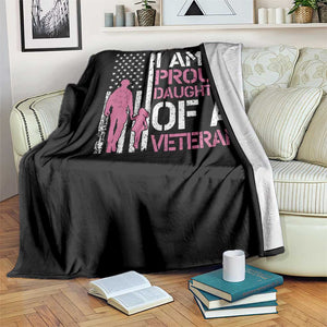 Proud Daughter Veteran Nothing Scares Throw Blanket Patriotic Military Family Support